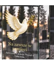Znicz lustrzany solarny LED – Gołąb z gałązką oliwną - widok 5