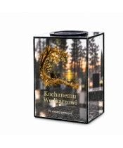 Znicz lustrzany solarny LED – Wędkarz nad jeziorem - widok 1