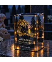 Znicz lustrzany solarny LED – Wędkarz nad jeziorem - widok 3