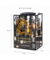 Znicz lustrzany solarny LED – Wędkarz nad jeziorem - widok 6