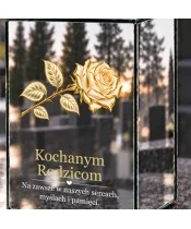 Znicz lustrzany solarny LED – Róża dla rodziców - widok 5