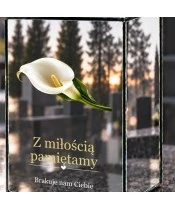 Znicz lustrzany solarny LED – Biała kalia pamięci - widok 5