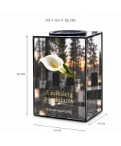 Znicz lustrzany solarny LED – Biała kalia pamięci - widok 6