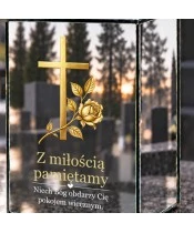 Znicz lustrzany solarny LED – Złoty krzyż z różą - widok 5
