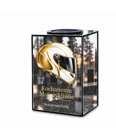 Znicz lustrzany solarny LED – Kask motocyklisty — ostatnia droga - widok 1