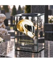 Znicz lustrzany solarny LED – Kask motocyklisty — ostatnia droga - widok 2