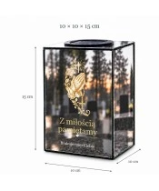 Znicz lustrzany solarny LED – Dłonie z różańcem i krzyżem - widok 6