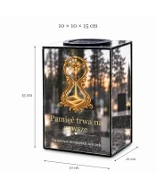 Znicz lustrzany solarny LED – Klepsydra pamięci z krzyżem - widok 6