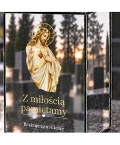 Znicz lustrzany solarny LED – Serce Jezusa — opieka i pokój - widok 5