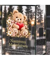 Znicz lustrzany solarny LED – Miś z czerwonym serduszkiem - widok 5