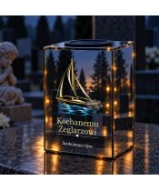 Znicz lustrzany solarny LED – Żaglówka na spokojnej wodzie - widok 3
