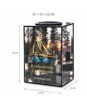 Znicz lustrzany solarny LED – Żaglówka na spokojnej wodzie - widok 6