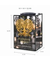 Znicz lustrzany solarny LED – Złote drzewo życia - widok 6