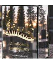 Znicz lustrzany solarny LED – Muzyka wspomnień — klawisze i nuty - widok 5