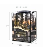 Znicz lustrzany solarny LED – Muzyka wspomnień — klawisze i nuty - widok 6