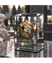 Znicz lustrzany solarny LED – Wędrowiec w górach - widok produktu