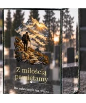 Znicz lustrzany solarny LED – Wędrowiec w górach - widok produktu
