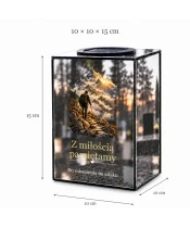 Znicz lustrzany solarny LED – Wędrowiec w górach - widok produktu