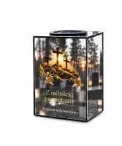 Znicz lustrzany solarny LED – Golgota - widok główny