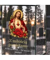 Znicz lustrzany solarny LED – Najświętsze Serce Jezusa - widok produktu
