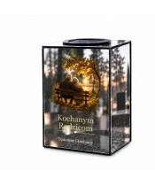Znicz lustrzany solarny LED – Dla Rodziców – Wspólne chwile na ławce - widok główny