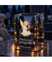 Znicz lustrzany solarny LED – Modlący się aniołek - widok produktu