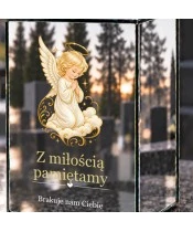 Znicz lustrzany solarny LED – Modlący się aniołek - widok produktu