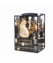 Znicz lustrzany solarny LED – Pamięci ukochanego kota - widok główny