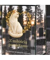 Znicz lustrzany solarny LED – Pamięci ukochanego kota - widok produktu