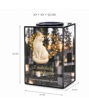 Znicz lustrzany solarny LED – Pamięci ukochanego kota - widok produktu