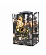Znicz lustrzany solarny LED – Zmartwychwstanie - widok główny