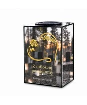 Znicz lustrzany solarny LED – Róża pamięci - widok główny