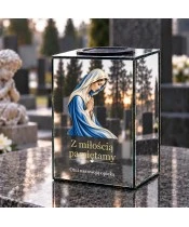 Znicz lustrzany solarny LED – Maryja w modlitwie - widok produktu