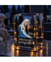 Znicz lustrzany solarny LED – Maryja w modlitwie - widok produktu