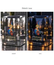 Znicz lustrzany solarny LED – Maryja witrażowa - widok produktu