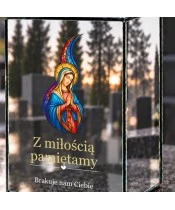 Znicz lustrzany solarny LED – Maryja witrażowa - widok produktu