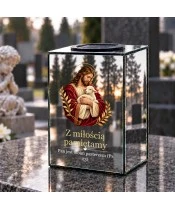 Znicz lustrzany solarny LED – Dobry Pasterz - widok produktu