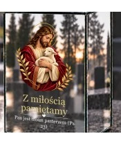 Znicz lustrzany solarny LED – Dobry Pasterz - widok produktu