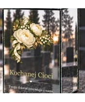 Znicz lustrzany solarny LED – Dla cioci - bukiet wspomnień - widok produktu
