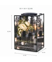 Znicz lustrzany solarny LED – Dla cioci - bukiet wspomnień - widok produktu
