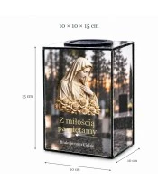 Znicz lustrzany solarny LED – Maryja wśród róż - widok produktu