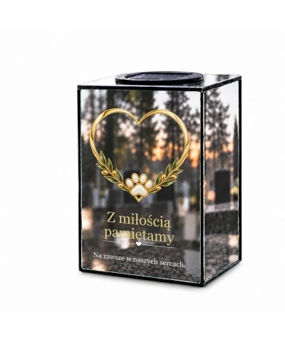 Znicz lustrzany solarny LED – Pamięci ukochanego psa - widok główny