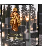 Znicz lustrzany solarny LED – Jezus Miłosierny sepia - widok produktu