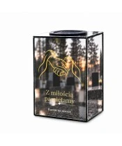 Znicz lustrzany solarny LED – Splecione dłonie - widok główny