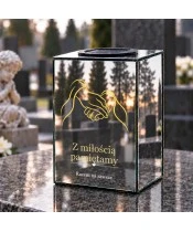 Znicz lustrzany solarny LED – Splecione dłonie - widok produktu