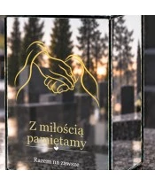 Znicz lustrzany solarny LED – Splecione dłonie - widok produktu
