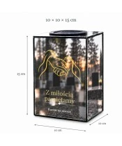 Znicz lustrzany solarny LED – Splecione dłonie - widok produktu