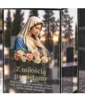 Znicz lustrzany solarny LED – Maryja z różami - widok produktu