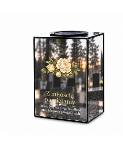 Znicz lustrzany solarny LED – Pamięć o bliskich - widok główny