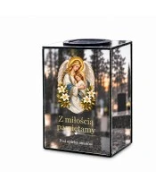 Znicz lustrzany solarny LED – Anioł Stróż - widok główny